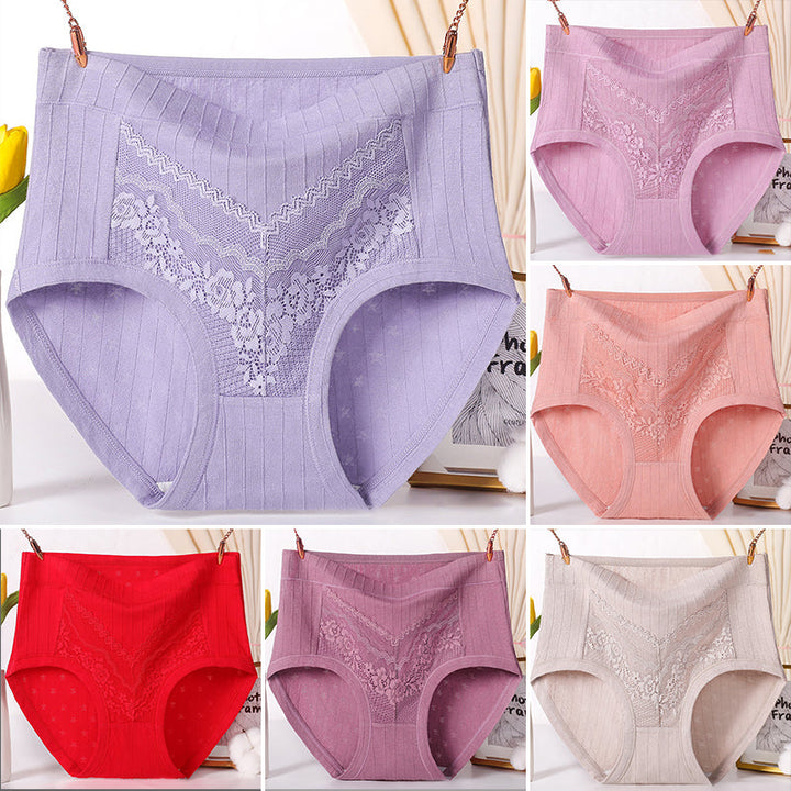 "Plus size högmidjade bomullstrosor i mörklila med elastiskt midjeband, komfortabel passform och mjukt material."