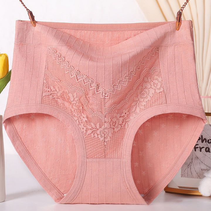 "Plus size högmidjade bomullstrosor i mörklila med elastiskt midjeband, komfortabel passform och mjukt material."