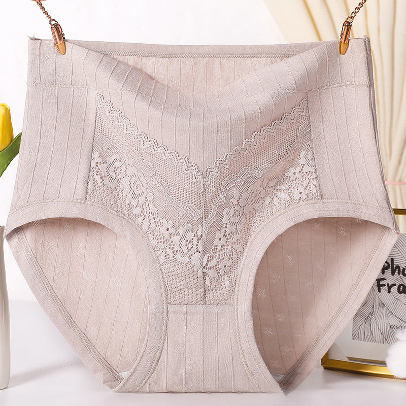 "Plus size högmidjade bomullstrosor i mörklila med elastiskt midjeband, komfortabel passform och mjukt material."