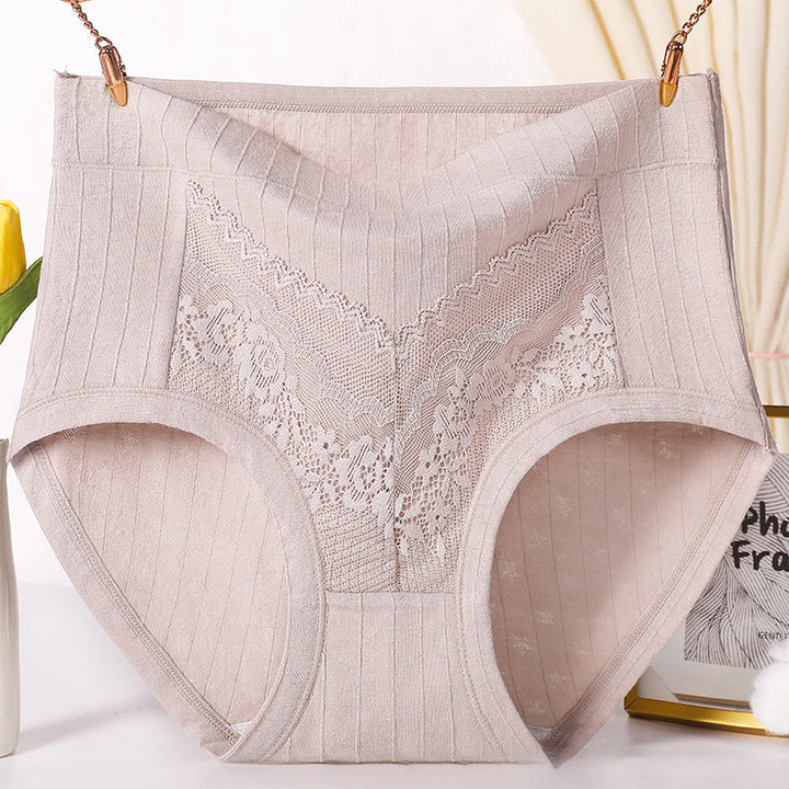 "Plus size högmidjade bomullstrosor i mörklila med elastiskt midjeband, komfortabel passform och mjukt material."