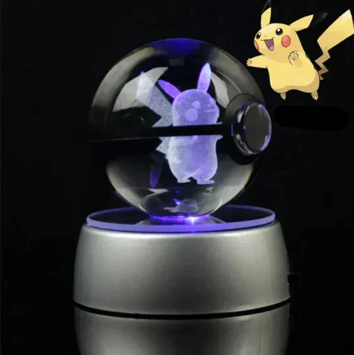 Pokemon nattlampa, kristallkula med Pikachu, lyser upp barnrummet med magiskt ljus.