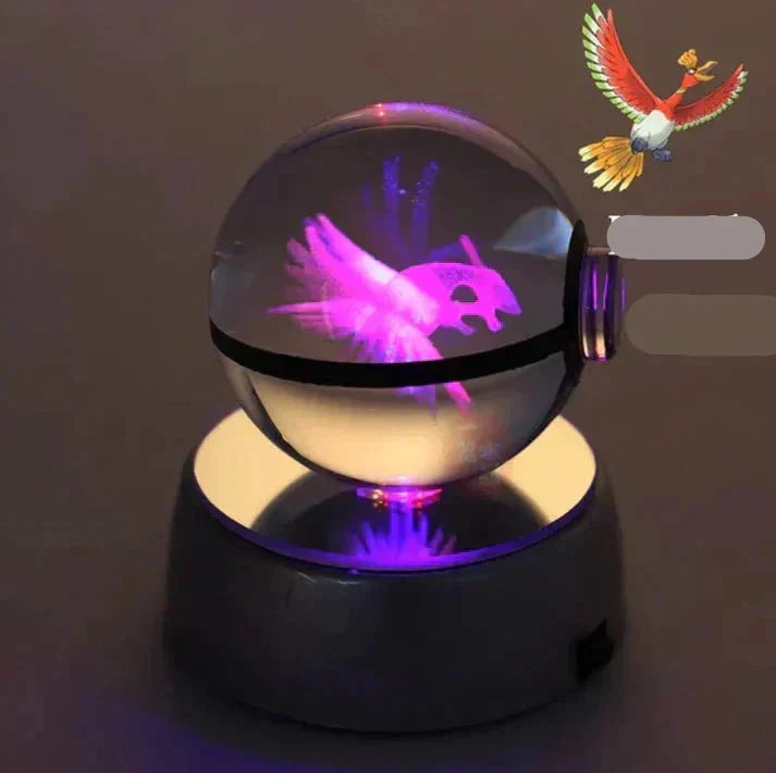 Pokemon kristallkula nattlampa, samlarobjekt med Gengar, cool detalj i rummet för gaming.