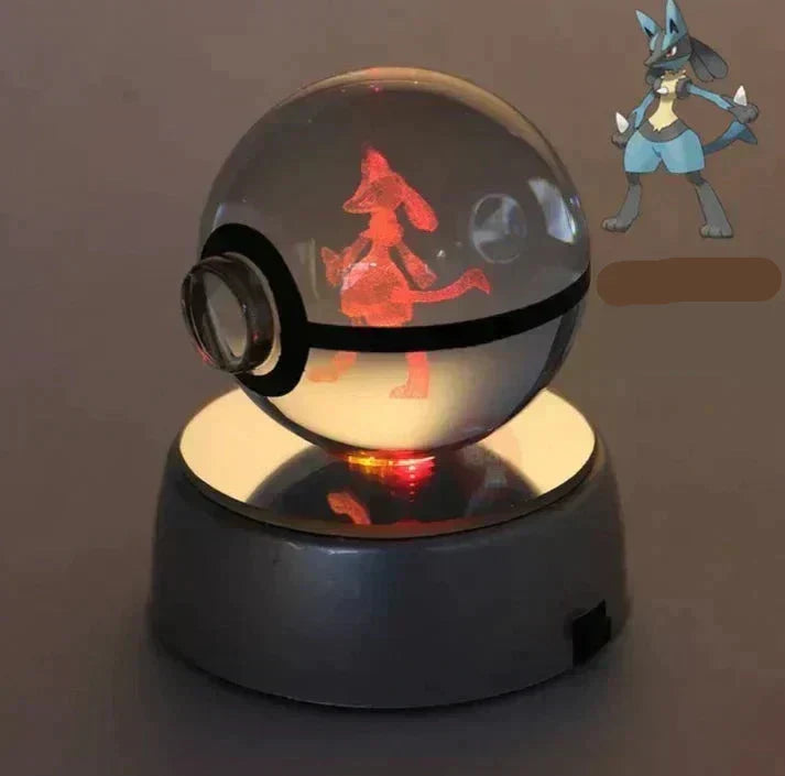 Samlarobjekt: Pokemon nattlampa, en vacker kristallkula med Snorlax, för avkoppling och inredning.