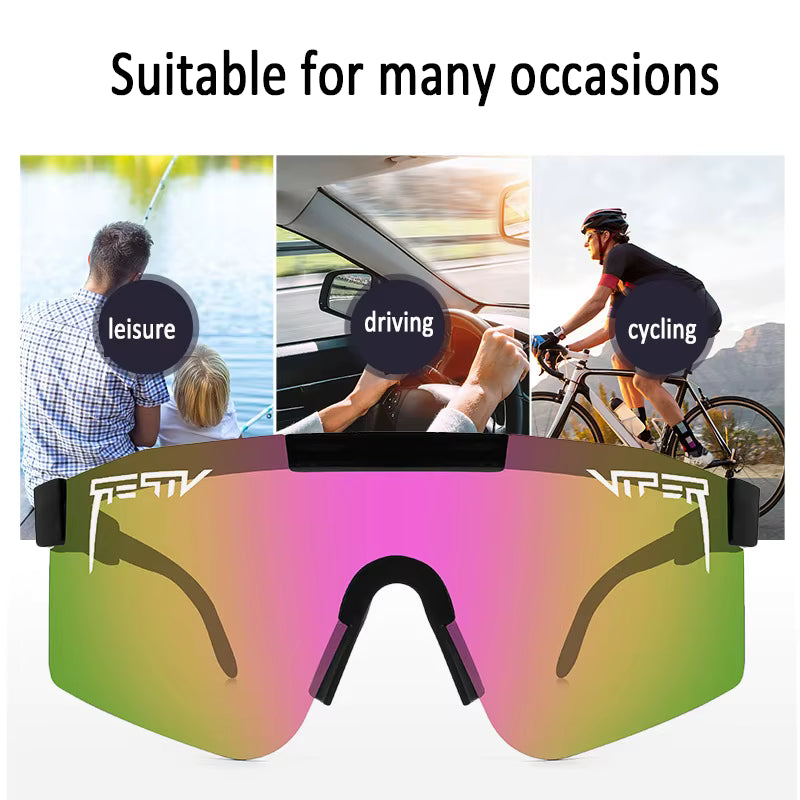 Polariserade cykelglasögon, med UV-skydd och bekväm passform för långa turer.