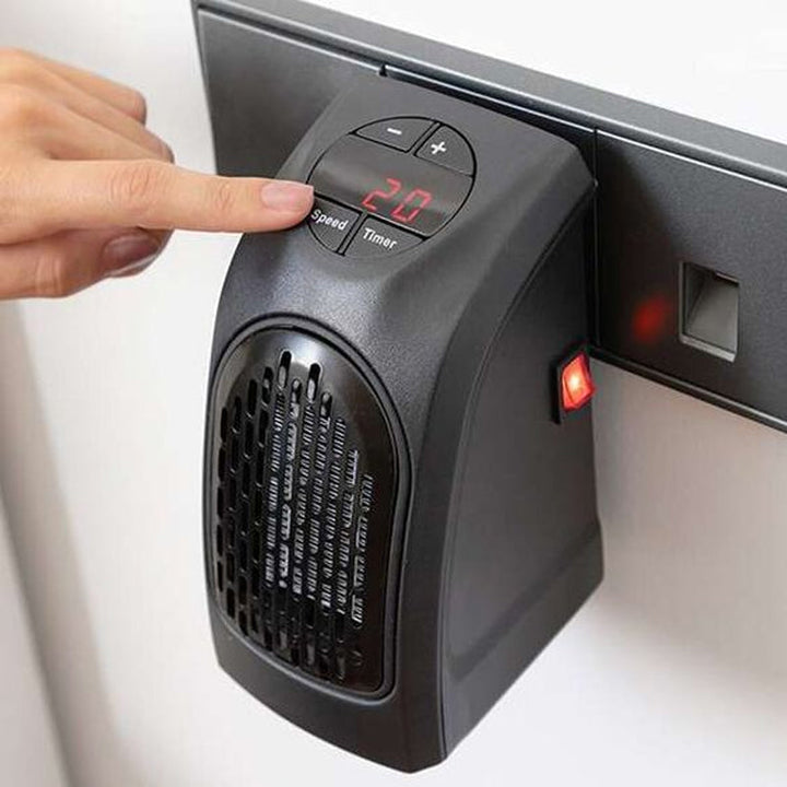 "Portabel keramisk värmare i stilren design, kompakt för hem och kontor, energibesparande och användarvänlig."