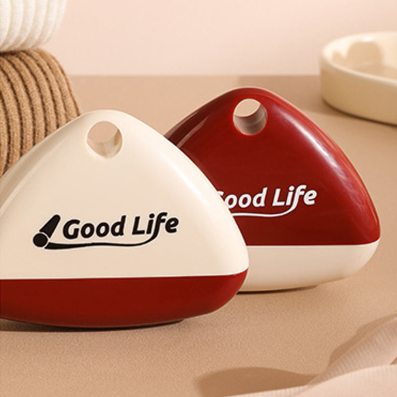 "Portabel tvättbar luddroller för hushållsbruk, vit+röd, elegant design, tar bort damm och djurhår enkelt."