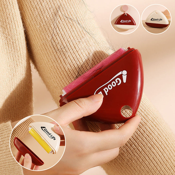 "Portabel tvättbar luddroller för hushållsbruk, vit+röd, elegant design, tar bort damm och djurhår enkelt."