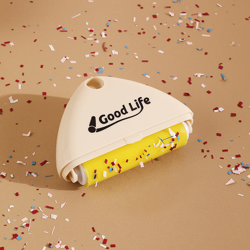 "Portabel tvättbar luddroller för hushållsbruk, vit+röd, elegant design, tar bort damm och djurhår enkelt."