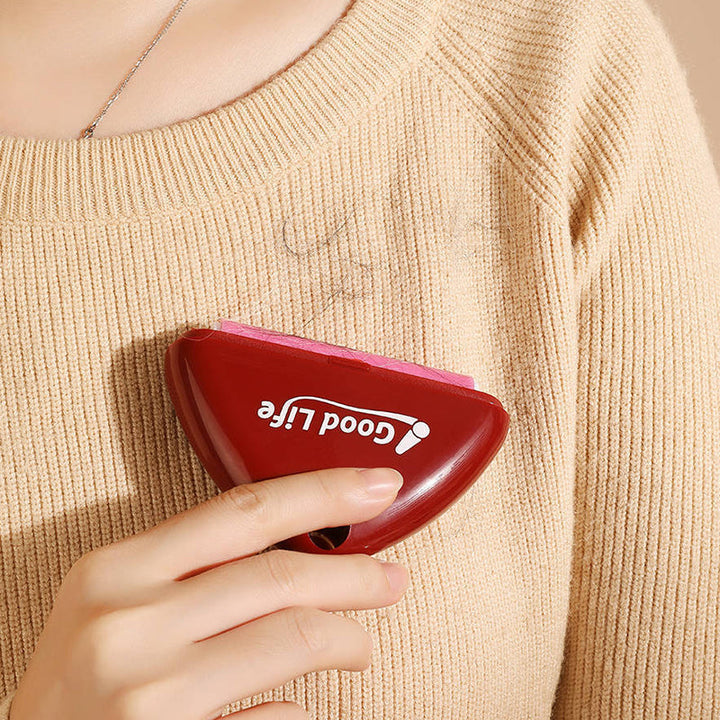 "Portabel tvättbar luddroller för hushållsbruk, vit+röd, elegant design, tar bort damm och djurhår enkelt."