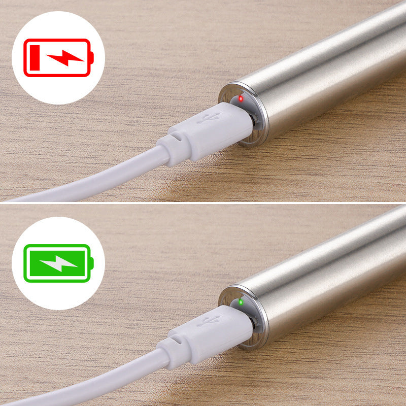 "Portabel USB elektrisk lödkolv 15W, kompakt design, litiumbatteri, miljövänlig, snabb uppvärmning, svart och silverfärgad."