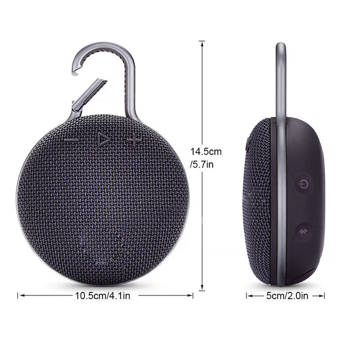 "Portabel vattentålig Bluetooth-högtalare i modern stil, robust och kompakt design för utomhusbruk"