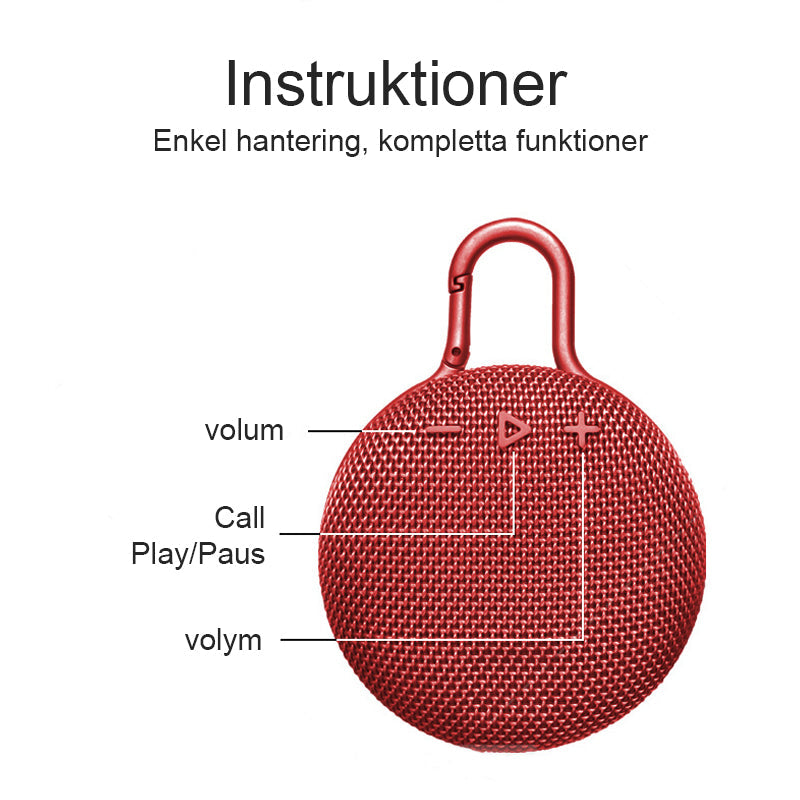 "Portabel vattentålig Bluetooth-högtalare i modern stil, robust och kompakt design för utomhusbruk"