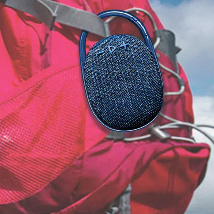"Portabel vattentålig Bluetooth-högtalare i modern stil, robust och kompakt design för utomhusbruk"
