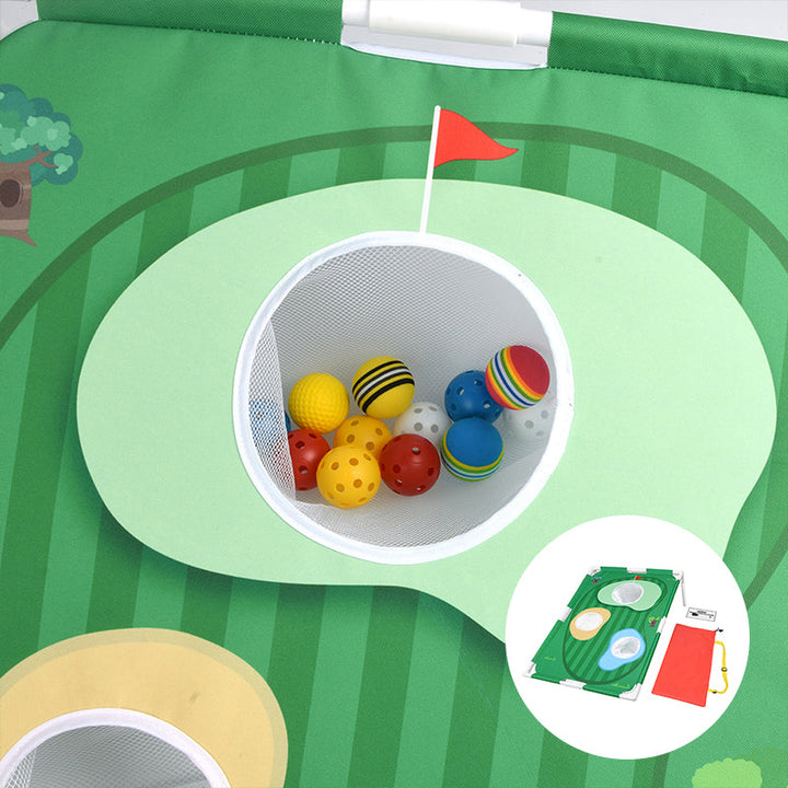 "Portabelt golfspel utomhus, lätt och bärbart, perfekt för bakgården och stranden, erbjuder stressfri träning."