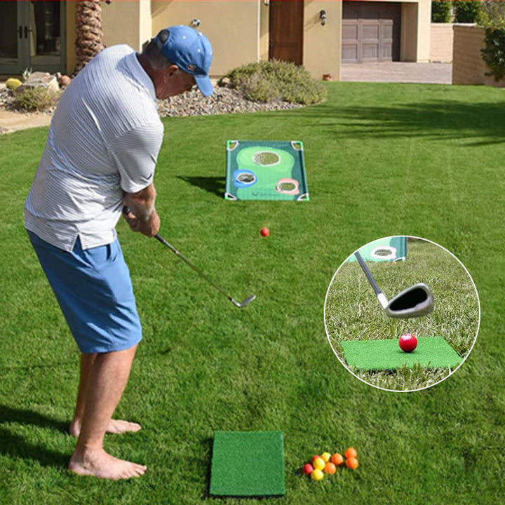 "Portabelt golfspel utomhus, lätt och bärbart, perfekt för bakgården och stranden, erbjuder stressfri träning."