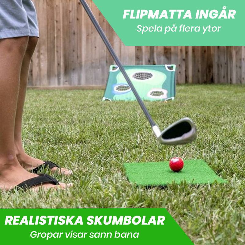 "Portabelt golfspel utomhus, lätt och bärbart, perfekt för bakgården och stranden, erbjuder stressfri träning."