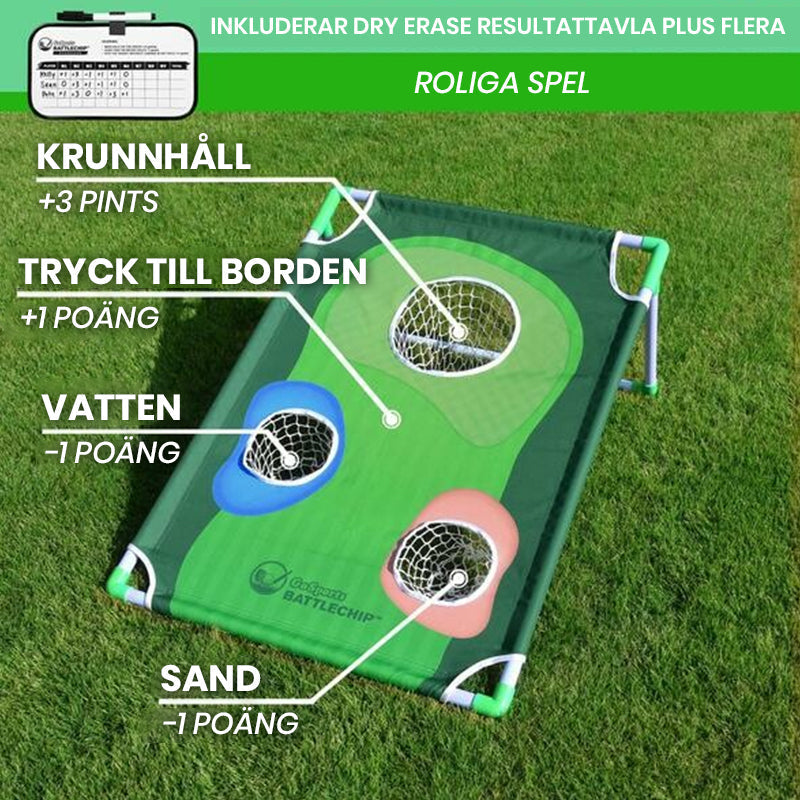 "Portabelt golfspel utomhus, lätt och bärbart, perfekt för bakgården och stranden, erbjuder stressfri träning."