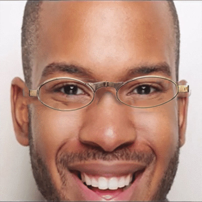 "Portabla mini läsglasögon: vikbara, eleganta i svart och silver, för män och kvinnor, stil och funktionalitet"