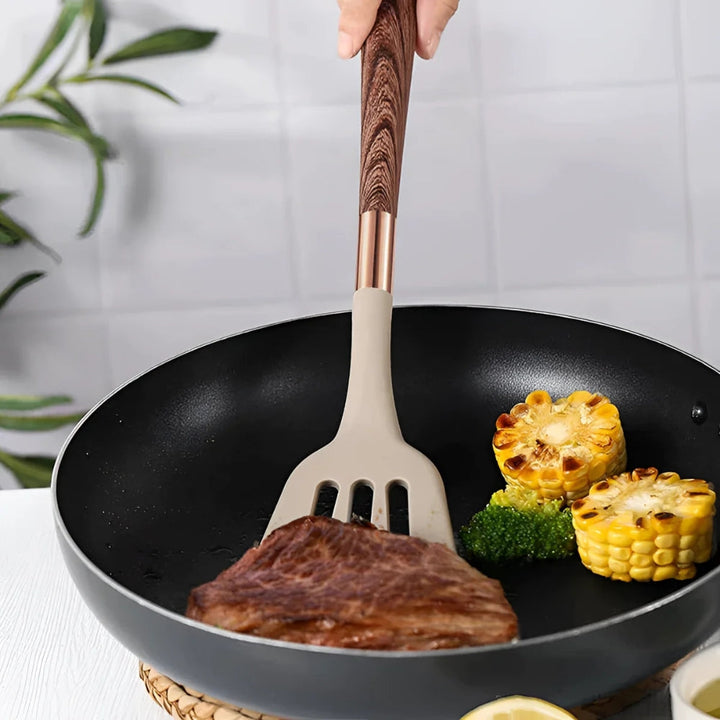 Värmetåligt silikon kökstillbehör set (10 delar). Non-stick yta skyddar dina kastruller, diskmaskinssäkert.
