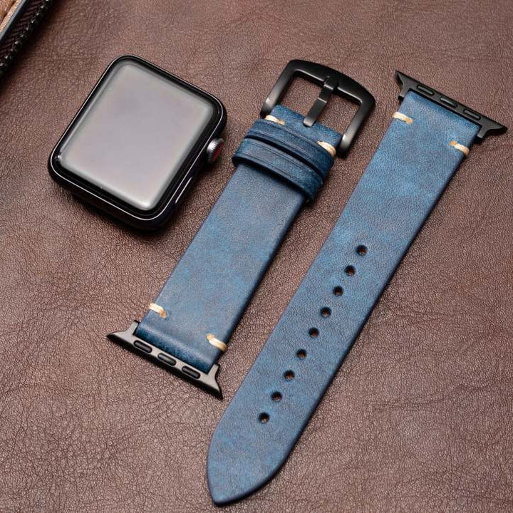 Stilrent 49mm läderarmband för Apple Watch, unisex design i högkvalitativt läder.