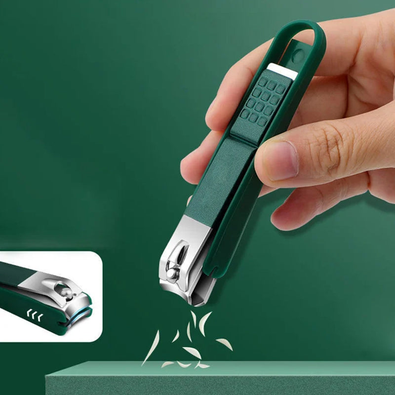 Professionell nagelklippare i rostfritt stål med ergonomiskt handtag och slimmad design för enkel och säker manikyr.