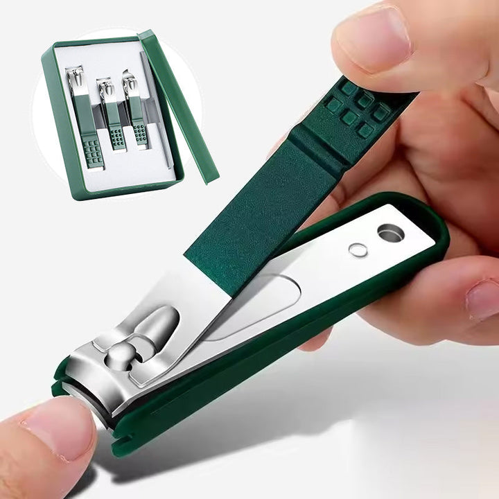 Professionell nagelklippare i rostfritt stål med ergonomiskt handtag och slimmad design för enkel och säker manikyr.