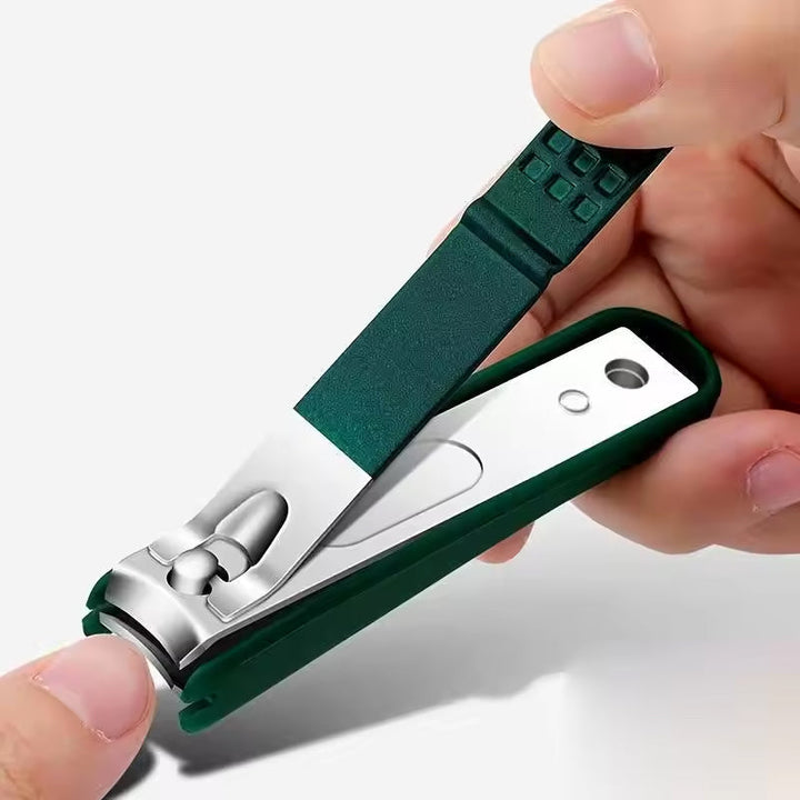 Professionell nagelklippare i rostfritt stål med ergonomiskt handtag och slimmad design för enkel och säker manikyr.