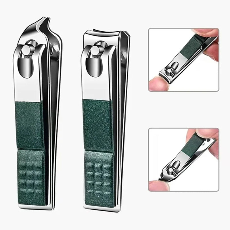 Professionell nagelklippare i rostfritt stål med ergonomiskt handtag och slimmad design för enkel och säker manikyr.