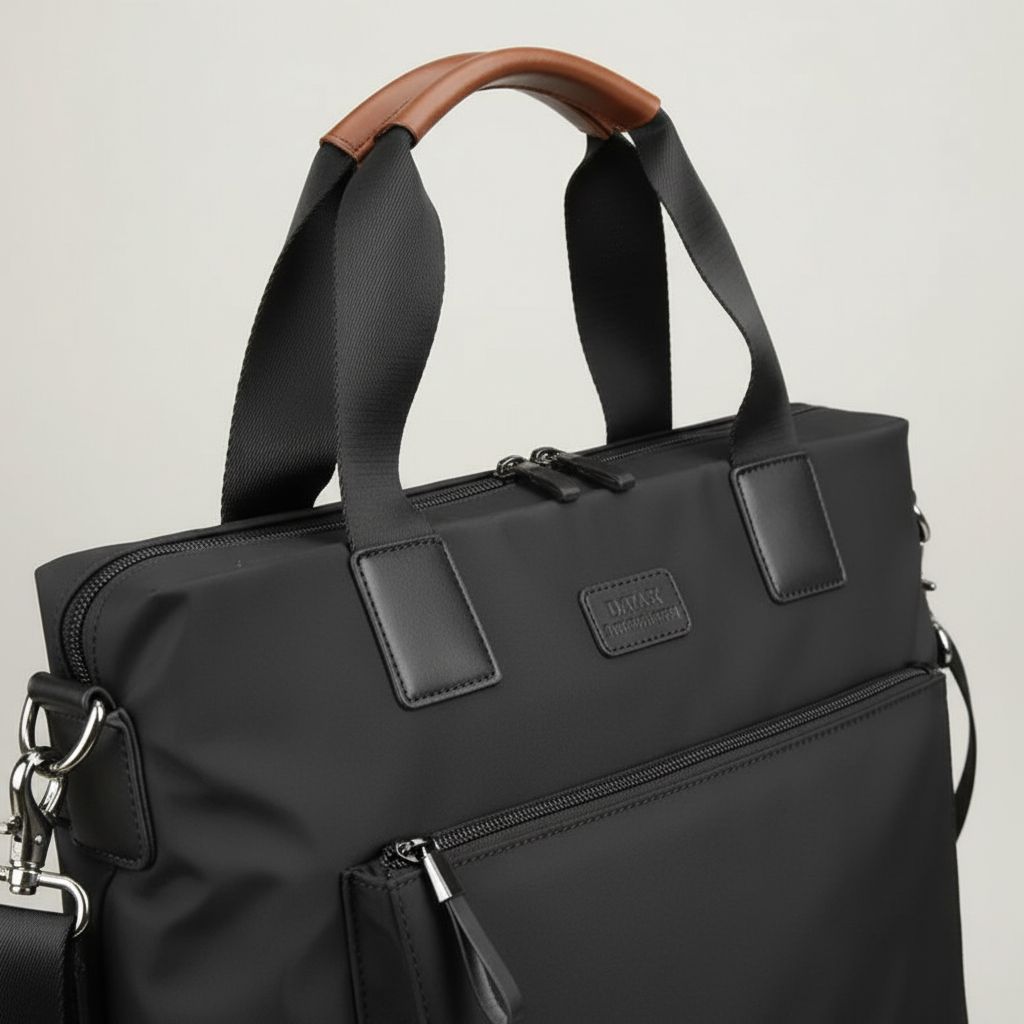Säker OxfordCarry laptopväska skyddar 15.6" bärbar dator och viktiga dokument. Slitstark kontorsväska.