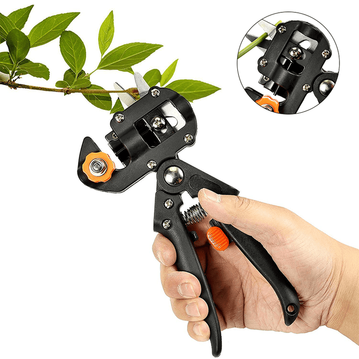 "Professionell sekatör för trädgårdsbeskärning, ergonomiska handtag, utbytbara blad för enkel grenklippning upp till 1,4 cm."