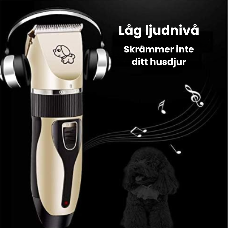 Effektiv sladdlös djurtrimmer för professionell pälsvård. Tyst klippmaskin för hund och katt grooming.