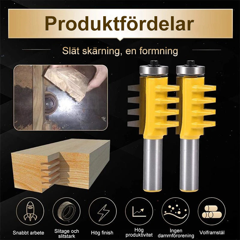 "Professionella Träbearbetnings Tungan & Räffla Bit för träfogar, förstärkt stål, guldfärgad med sylvassa blad, DIY-verktyg."