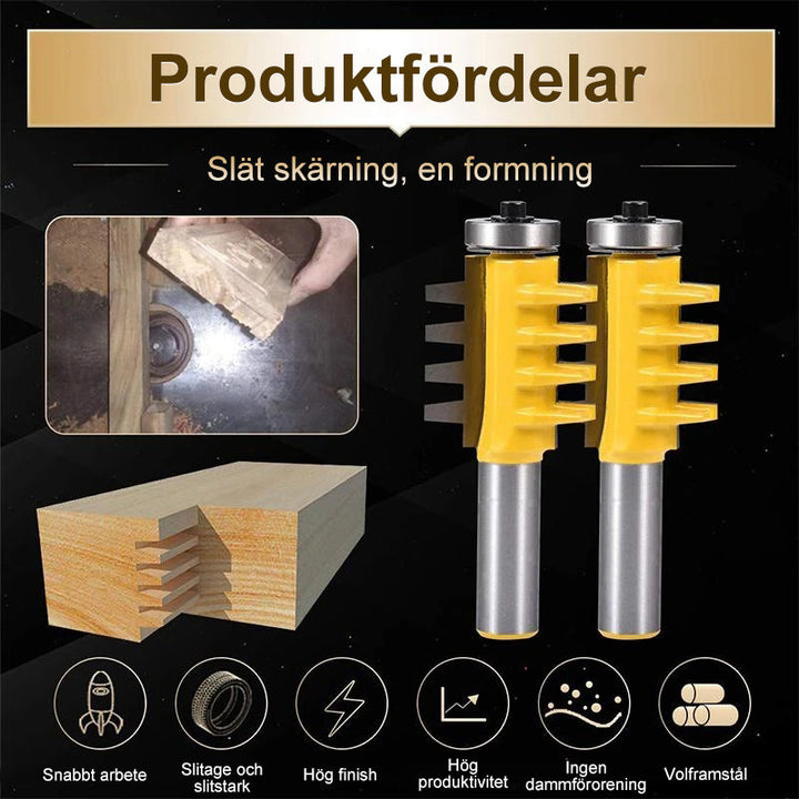 "Professionella Träbearbetnings Tungan & Räffla Bit för träfogar, förstärkt stål, guldfärgad med sylvassa blad, DIY-verktyg."