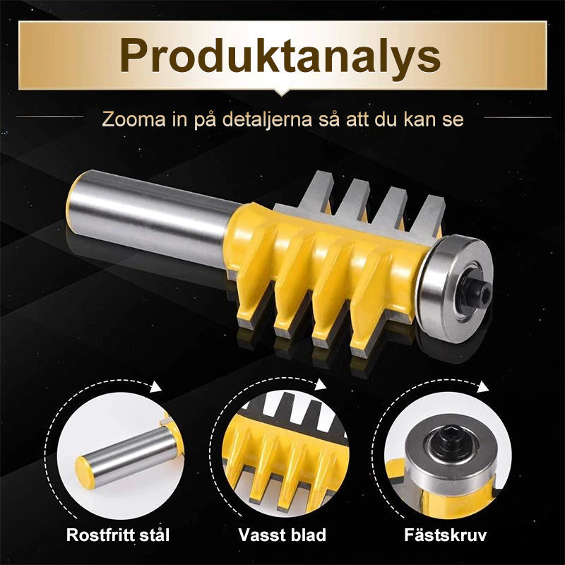 "Professionella Träbearbetnings Tungan & Räffla Bit för träfogar, förstärkt stål, guldfärgad med sylvassa blad, DIY-verktyg."