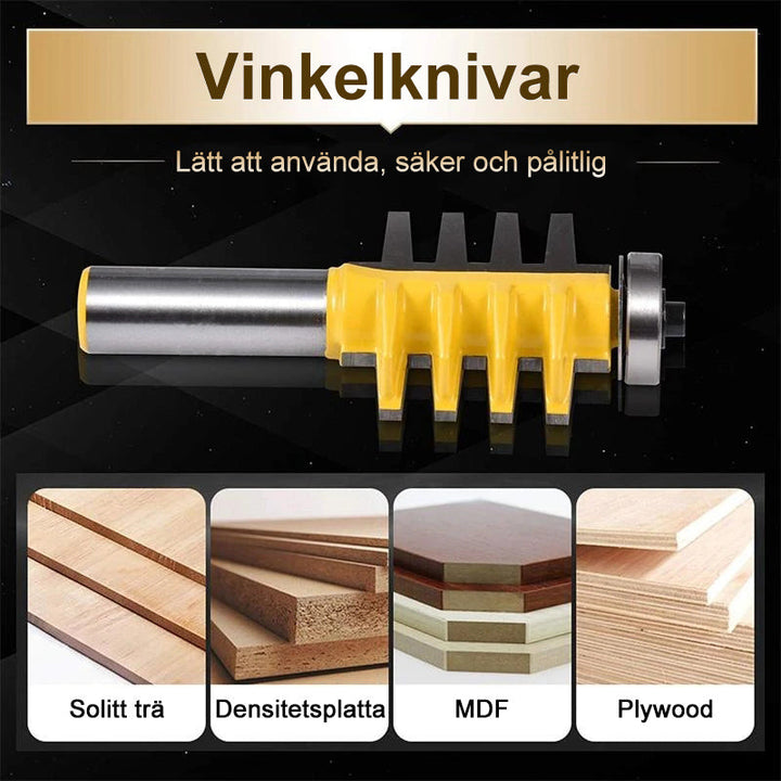 "Professionella Träbearbetnings Tungan & Räffla Bit för träfogar, förstärkt stål, guldfärgad med sylvassa blad, DIY-verktyg."