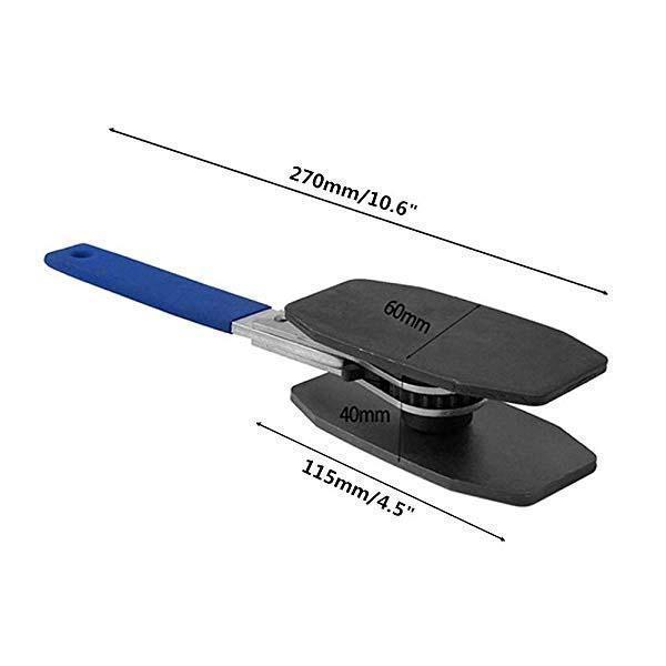 "Professionellt bromsok pressverktyg med rött stort handtag och blått litet handtag för effektiv bromsunderhåll."