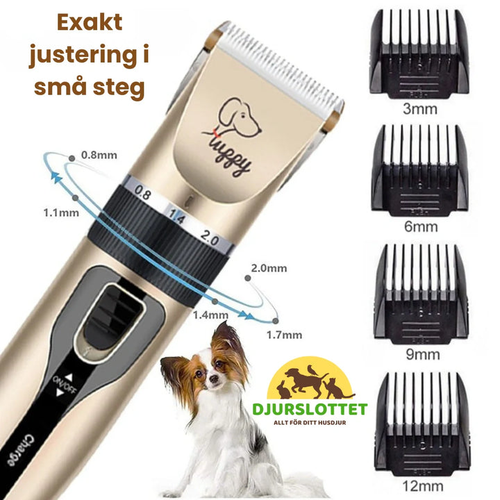 Allt-i-ett djurtillbehör: Professionellt grooming kit för hundar/katter med tyst trimmer & klotång.