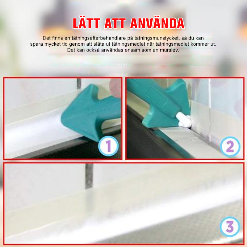 "Professionellt tätningsmunstycke för hem & verkstad, variabla radier, smidig design, enkel applicering, återanvändningsbart.