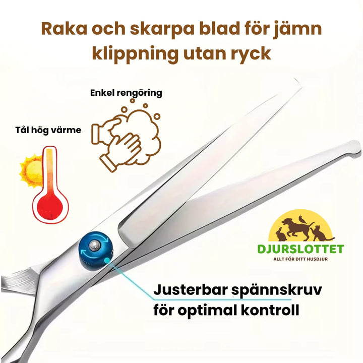 Komplett trimsaxset för hund- & kattvård. Inkluderar saxar & tillbehör för enklare grooming hemma.
