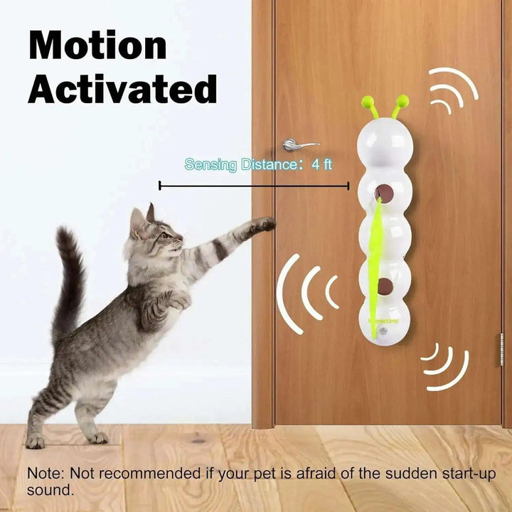 PurrWhirl stimulerar innekatter med väggmonterad interaktiv leksak. Främjar aktivitet och minskar tristess.