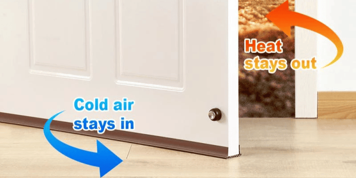 PVC förseglingsremsa för dörrbotten, effektiv mot ljud, damm och kryp, i olika färger för hemanvändning, 96 x 5.5 cm.