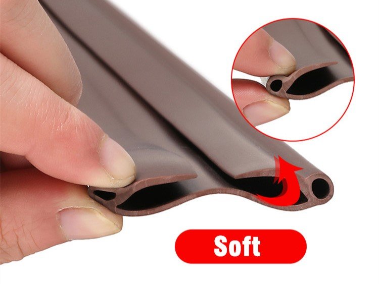 PVC förseglingsremsa för dörrbotten, effektiv mot ljud, damm och kryp, i olika färger för hemanvändning, 96 x 5.5 cm.