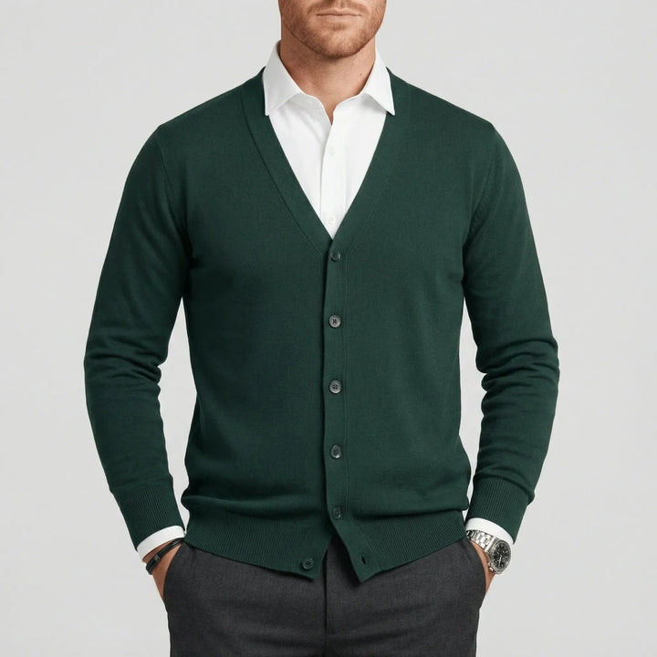 Elegant herrkofta "Alexander" i smal passform med v-ringning. Finns i rött, brunt, grönt, grått, svart.