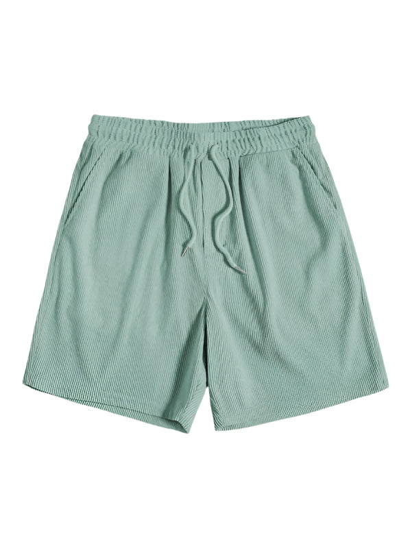 Mångsidigt randigt herr fritidsset, perfekt sommarstil för avslappnade dagar, t-shirt & shorts ingår.