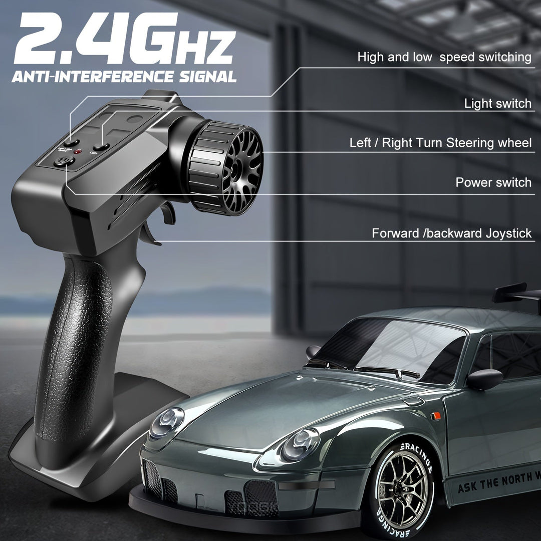 En futuristisk radiostyrd gadget: Ultimate Drift Racer 1:24 RC bil med unika ljusande hjul.