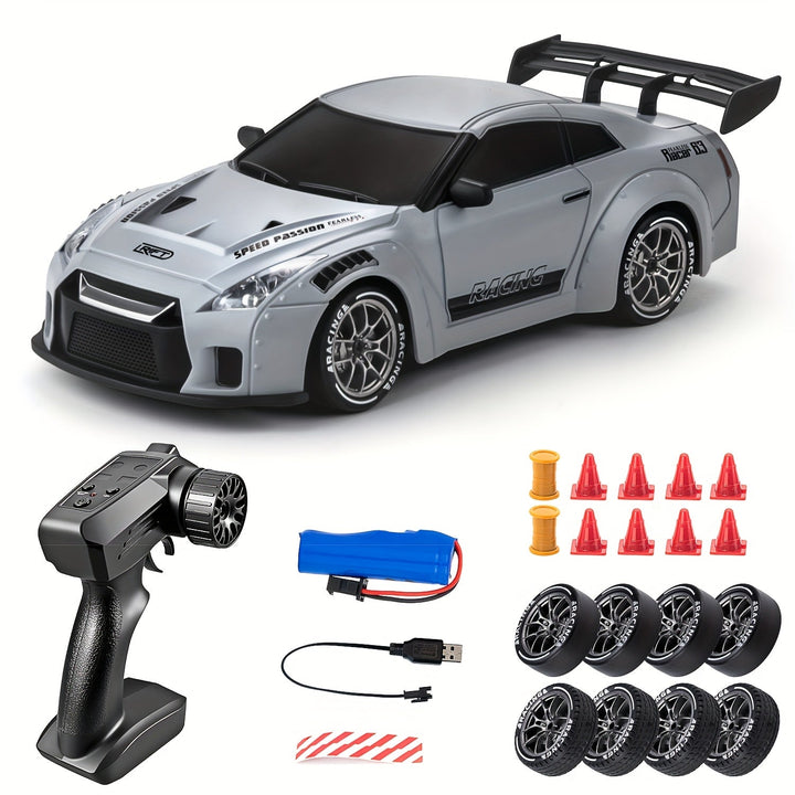 Radiostyrd leksaksbil Ultimate Drift Racer 1:24 i full drift med imponerande ljuseffekter.