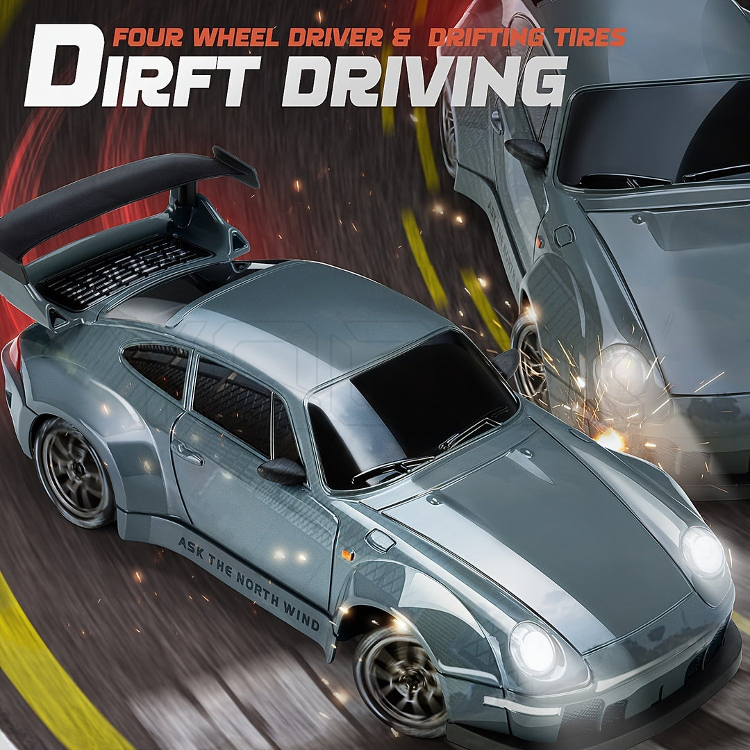 Ultimate Drift Racer 1:24 fjärrstyrd bil & kontroll, redo för action med ljusande hjul.