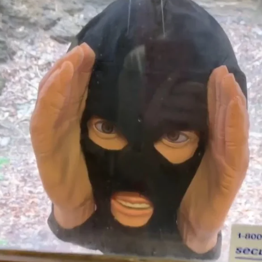 "Realistisk Läskig Peeper Creeper dekoration med intensiva ögon, perfekt för fönster, skrämmande och unik hemaccessoar."