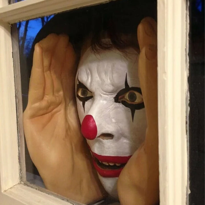 "Realistisk Läskig Peeper Creeper dekoration med intensiva ögon, perfekt för fönster, skrämmande och unik hemaccessoar."