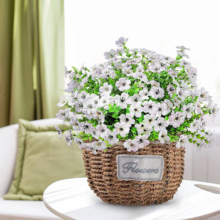 "Realistiska konstgjorda påskliljor för utomhusbruk, hållbara och väderbeständiga med gröna stjälkar, 35 cm höga."